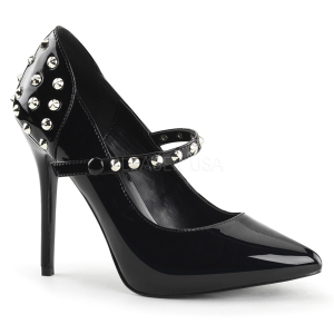 5" MaryJane Black Studded Pump