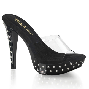 5" Heel, 1" Rhinestone Studded PF Slide