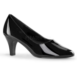 3" Wide Width Black Patent Pump